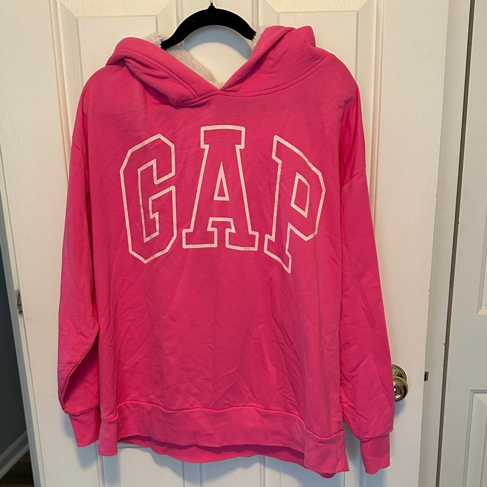 GAP Vibrant Pink Hoodie with White Logo